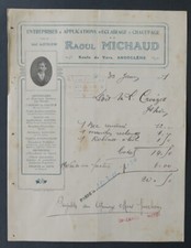 Invoice 1911 ANGOULEME LIGHTING HEATING GAS ACETYLENE MICHAUD illustrated 96