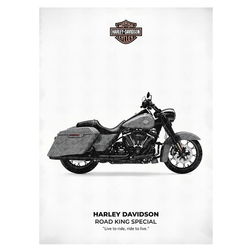 Affiche harley davidson - harley, road