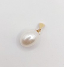 Pendentif vintage or 18k perle