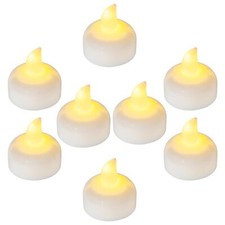 Lot de 12 bougies chauffe-plat LED flottantes sans flamme blanc chaud à piles...