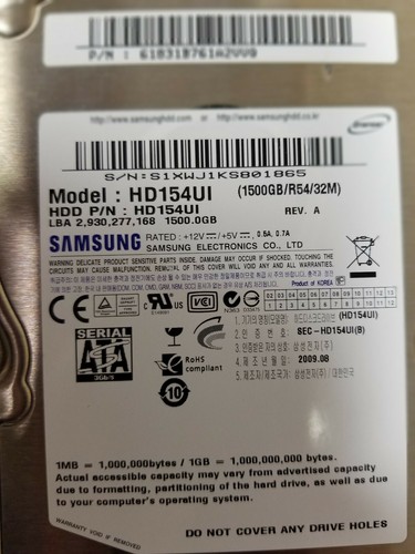 Samsung hd154ui pn - hd154ui,,