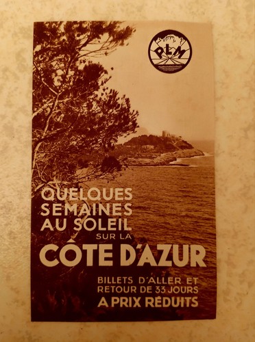 Plm côte azur 1934 - côte, d'azur