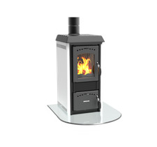 Lincar Gioia 470 Az Poêle À Bois 6Kw Acier Émaillé Vermiculite Blanc