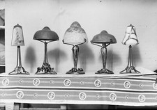 1910 Mushroom Lamps - Art Deco - Negative Glass - IG 12