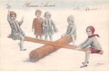 Illustrator - No. 85154 - Happy New Year - Children playing swing in