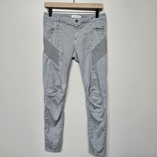 Pierre Balmain Womens Gray Moto Bike Pants Size 29