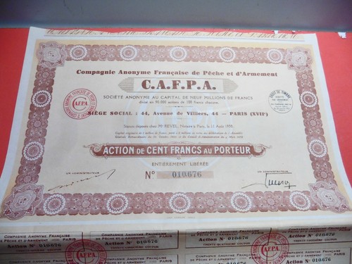 Ancienne action compagnie - -,