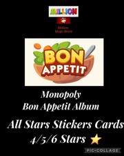 ? Mono_poly Go Bon Appetit Album 1/2/3/4/5/6 Stars ⭐ Stickers Cards Fastest