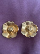 Gold Flowers Clip-on Earrings by KENZO 1990s