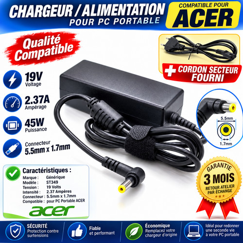Chargeur pour - pour, acer