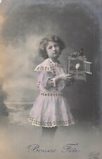 CP BON FETE LITTLE GIRL WITH OPEN BIRD CAGE