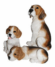 Déco Figurine Chiens Britannique Beagle Chiots Et Mère Collection Castagna En