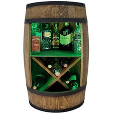 Elégant bar en bois pour bouteilles d'alcool étagère à vin en X et éclairag