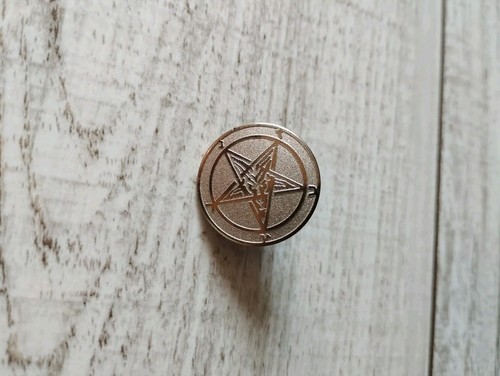 Pentagram baphomet metal pin - pentagram,