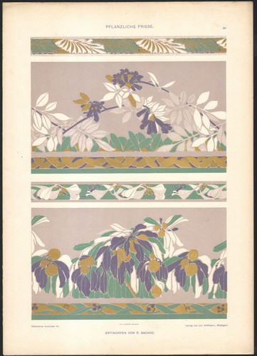 1900 lithographie frises - lithographie,