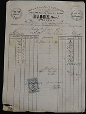 Tole & Steel Iron Merchant Invoice. Rodde Boulevard de Courcelles Paris 1873