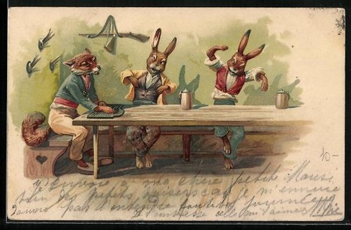Carte postale renard - carte,