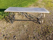 Wrought Iron and Marble Coffee Table