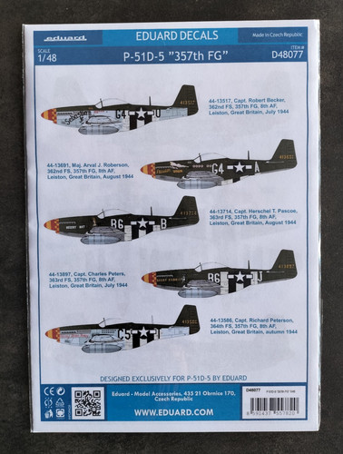 Eduard decals 51d 5 - eduard, p-51d-5