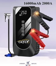 4 en 1 Booster Démarreur de Voiture Batterie/Compresseur d'air/Eclairage urgence