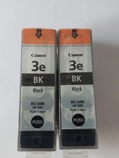 2 - CANON 3e BLACK Ink Tank Cartridge NEW-SEALED Genuine Canon Printer Toner