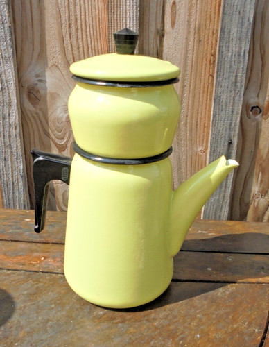 Cafetiere emaillée jaune - cafetiere,