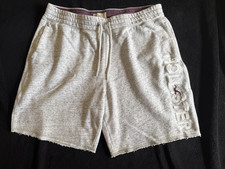 Hollister Mens Sweat Shorts Large Grey Fleece Embroidered Logo Drawstring Active