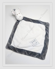 Doudou Plat Zèbre Blanc Rayé