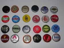 Lot de 24 anciennes capsules de bière - eau - soda - sorties de bistrot