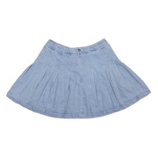 Jupe Mini Plissée Coton Bleue