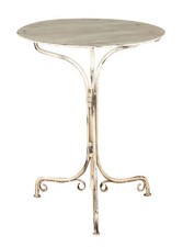 Table Ronde Pliable En Fer Forgé Finition Blanche Vieillie Dimensions