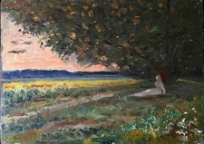 Henri Harpignies Bucolic Landscape Barbizon School Oil/Panel 24x33cm