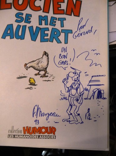 Lucien met vert avec - met, au