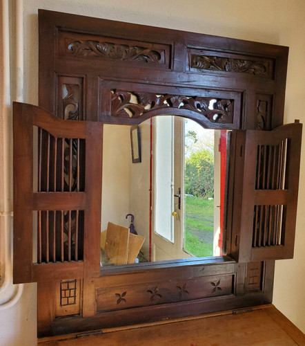 Miroir balinais vintage - balinais, à