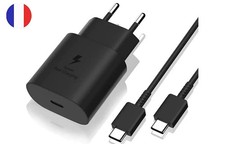 Chargeur Rapide USB-C 25W avec Câble Compatible pour Samsung Galaxy S24 S23 S22