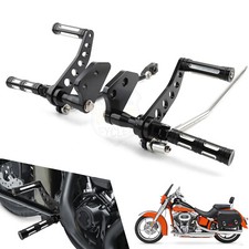 Black Forward Control Foot Pegs Kit For Harley Dyna Super Glide 00-15 Street Bob