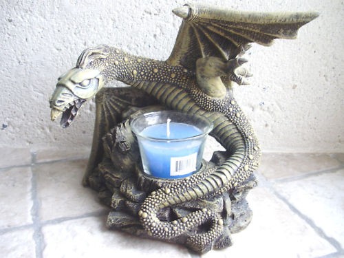 Figurine résine dragon avec - figurine,