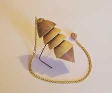 ° PENDULE CHENE BUIS ET CALCITE GRAND MODEL RADIESTHESIE ESOTERISME GEOBIOLOGIE