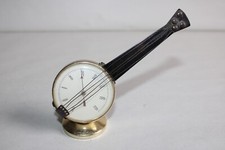 Thermomètre vintage forme de guitare, métal laiton, hauteur 11 cm