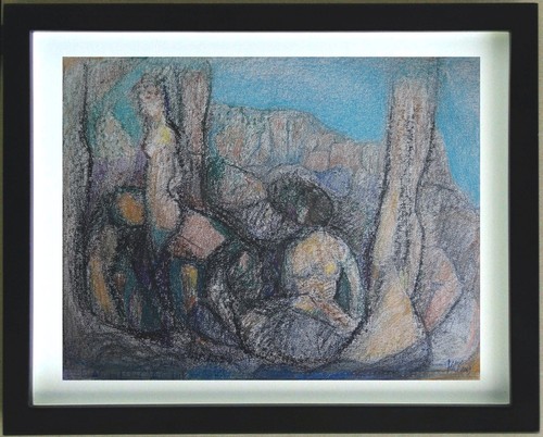 Dessin pastel cache - dessin,