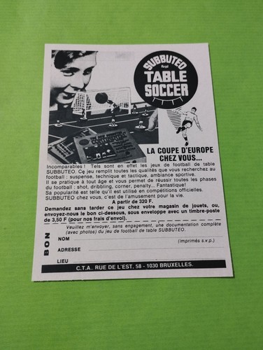 Publicite subbuteo football - publicite,