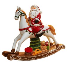 Noël sur Un Cheval à Bascule Céramique Ornement