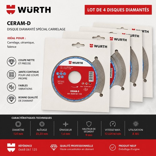Würth ceram lot - würth, disques
