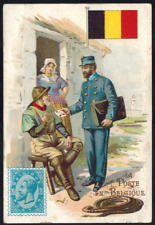 Advertising card-chrome-stamps and flags-post office in Belgium-Db.32