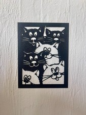 Déco Murale Chats Noir 24 cm