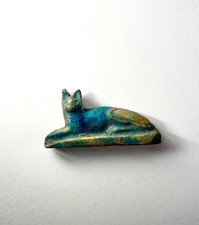 Rare Bastet Statue Antique Handmade Ushabti Ancient Egyptian Sphynx Sculpture