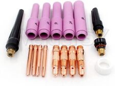 WP-17 18 26 TIG Torch Collet Body Alumina Nozzle Back Cup Consumables Kit 17pcs