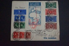 Great Britain 1936 Par Avion Via Sabena Combination Illustrated Cover