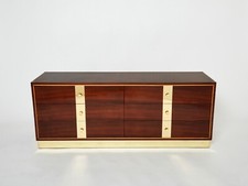 Commode Italienne en palissandre et laiton ISA Bergamo 1950