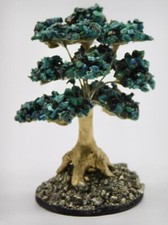 Vintage Chrysocolla Bonzai Tree On Stone Base